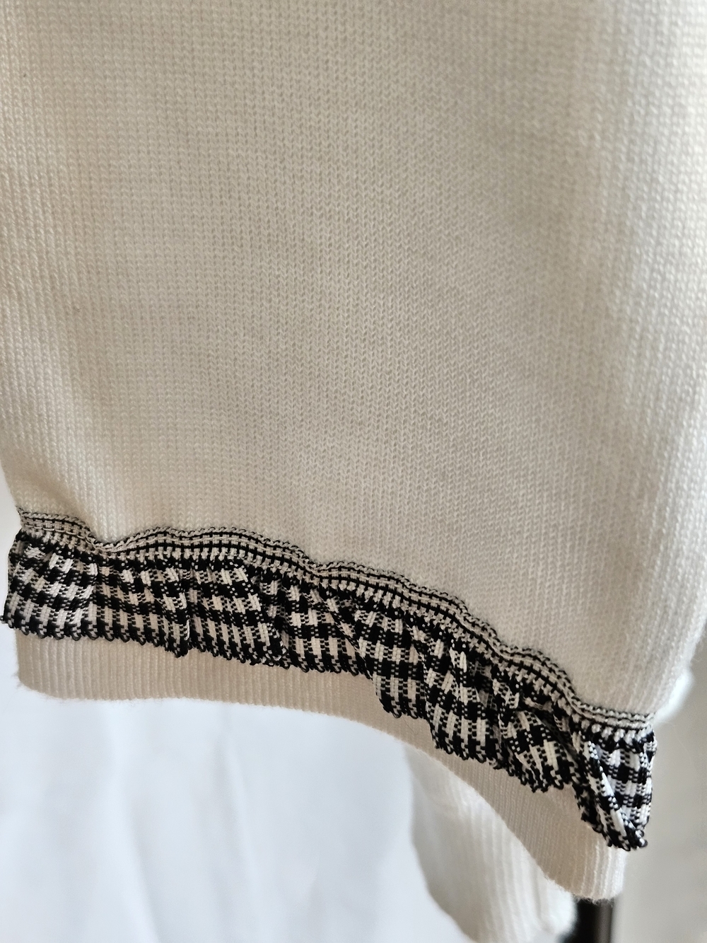 august silk White Cardigan with Black Trim - Picture 7 of 14